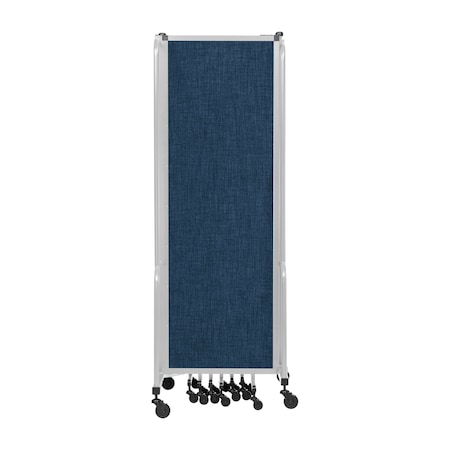 National Public Seating Room Divider, 6' Height, 9 Sections, Blue Panels and Grey Frame RDG6-9PT04